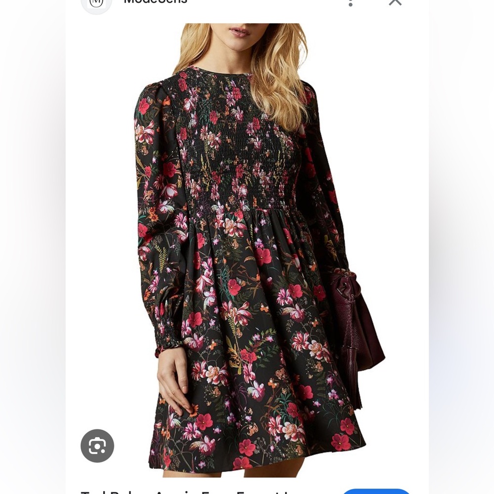 Gorgeous Ted Baker Aerrin Fern Forest long sleeve dress